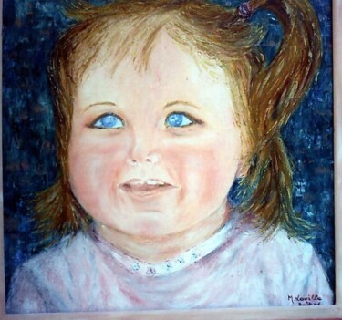 Peinture intitulée "Portrait d'Amélia" par Monique Laville, Œuvre d'art originale, Huile
