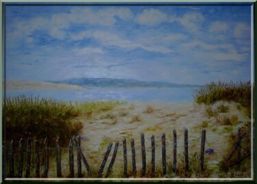 Peinture intitulée "dune-du-pyla-100-x-…" par Monique Laville, Œuvre d'art originale, Huile