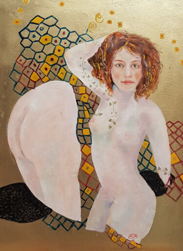 Malerei mit dem Titel "Toi et moi façon Kl…" von Monique Marie François (Moma), Original-Kunstwerk, Öl