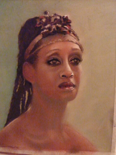 Pittura intitolato "Reine d'Afrique" da Monique Marie François (Moma), Opera d'arte originale, Pastello