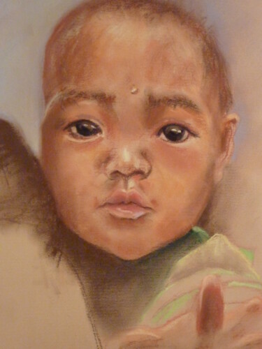 Peinture intitulée "Bébé vietnamien" par Monique Marie François (Moma), Œuvre d'art originale, Pastel