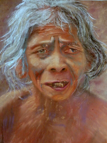 Pintura titulada "Sourire au Laos" por Monique Marie François (Moma), Obra de arte original, Pastel