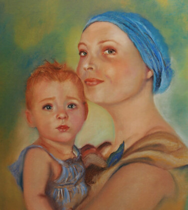 Картина под названием "Miracle de la vie" - Monique Marie François (Moma), Подлинное произведение искусства, Пастель