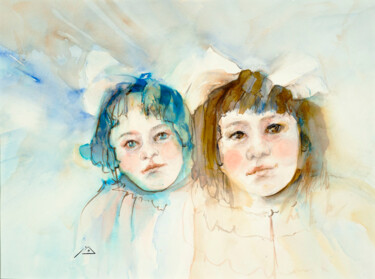 Painting titled "Gepetto" by Monique Marie François (Moma), Original Artwork, Watercolor