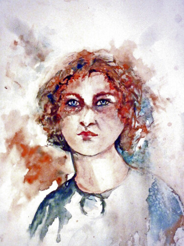 Painting titled "l'Anglaise" by Monique Marie François (Moma), Original Artwork, Watercolor