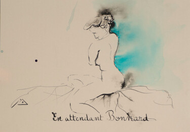 Peinture intitulée "En attendant Bonnar…" par Monique Marie François (Moma), Œuvre d'art originale, Encre