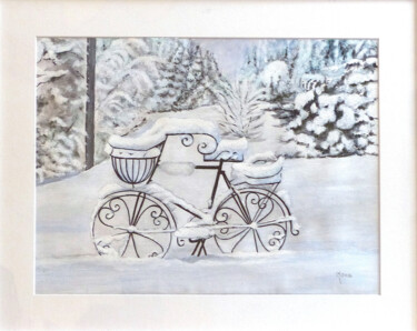 Peinture intitulée "hiver" par Monique Maurice (Mona), Œuvre d'art originale, Acrylique Monté sur Carton