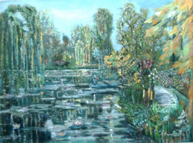 Painting titled "Giverny    pastel" by Monique Navet, Original Artwork