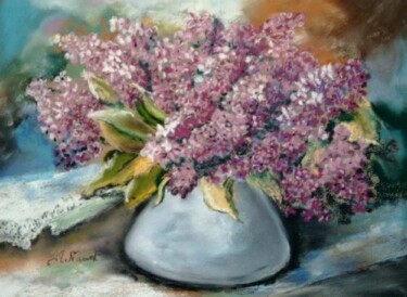Peinture intitulée "Le lilas      pastel" par Monique Navet, Œuvre d'art originale