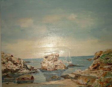 Painting titled "Ile de Groix    hui…" by Monique Navet, Original Artwork