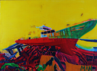 Malerei mit dem Titel "ARAIGNÉE DES SABLES" von Monique Ninio (MAN), Original-Kunstwerk, Acryl Auf Keilrahmen aus Holz monti…