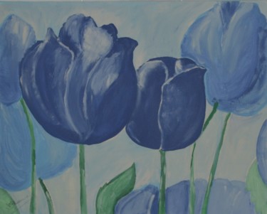 Painting titled "Les tulipes" by Monique Schoonenburg (MSC), Original Artwork, Acrylic