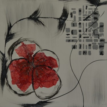 Painting titled "Rouge" by Monique Schoonenburg (MSC), Original Artwork, Acrylic