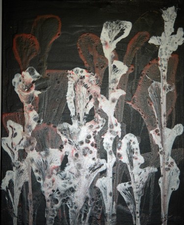 Painting titled "Aquatic flowers" by Monique Schoonenburg (MSC), Original Artwork, Acrylic
