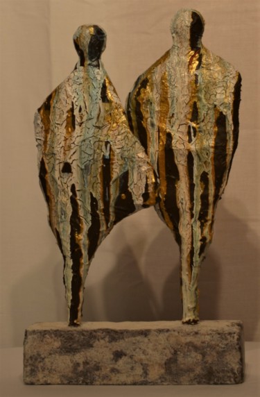 Escultura titulada "Le couple" por Monique Schoonenburg (MSC), Obra de arte original