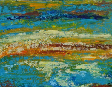 Peinture intitulée "Couché de soleil" par Monique Schoonenburg (MSC), Œuvre d'art originale, Acrylique