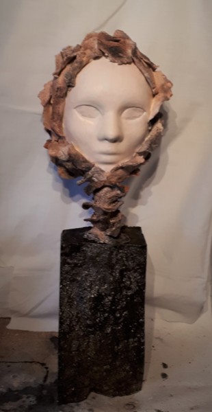 Sculptuur getiteld "naissance d'une fle…" door Monique Schoonenburg (MSC), Origineel Kunstwerk, Steen