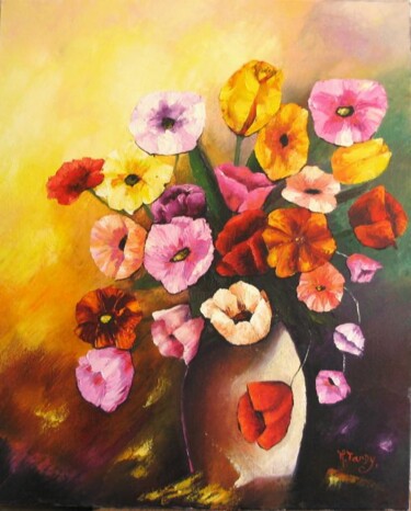 Peinture intitulée "Grand bouquet" par Monique Tardy, Œuvre d'art originale
