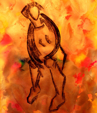 Peinture intitulée "Etude Fusain sur aq…" par Monique Vivian, Œuvre d'art originale, Pastel
