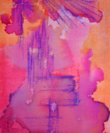 Peinture intitulée "La Cathédrale Englo…" par Monique Vivian, Œuvre d'art originale, Pastel