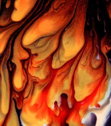 Peinture intitulée "Coulée de Lave Spec…" par Monique Vivian, Œuvre d'art originale, Acrylique