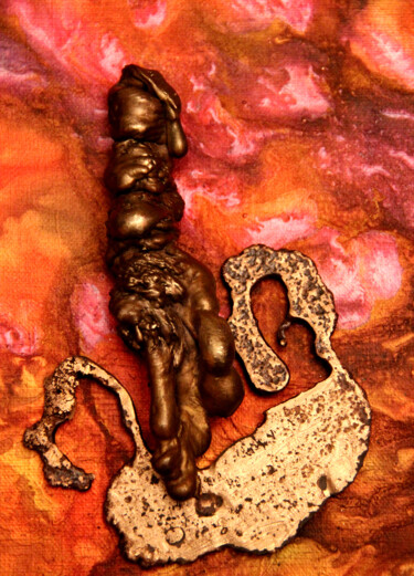 Sculpture intitulée "La Chevauchée Fanta…" par Monique Vivian, Œuvre d'art originale, Métaux