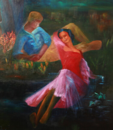 Painting titled "Le Printemps de Viv…" by Monique Vivian, Original Artwork, Oil