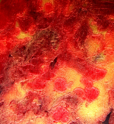Peinture intitulée "Volcan en Eruption…" par Monique Vivian, Œuvre d'art originale, Acrylique