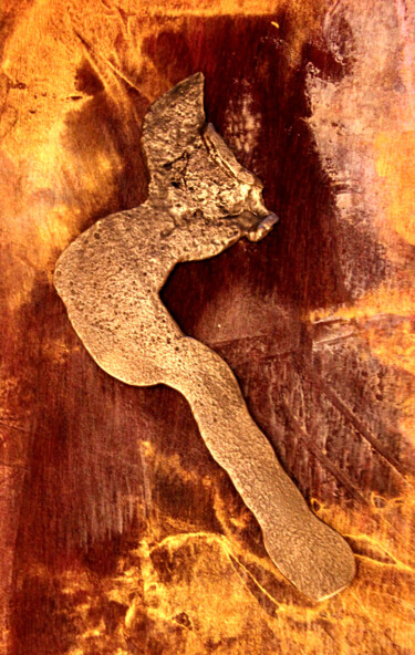 Sculpture titled "Au Fond d'une Grotte" by Monique Vivian, Original Artwork, Bronze