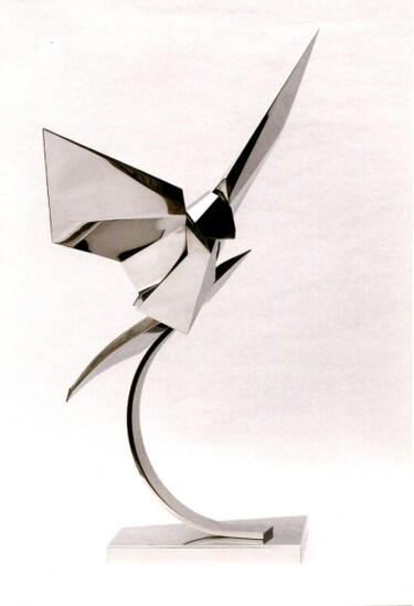 Sculpture intitulée "Faucon Crécerelle" par Monique Vivian, Œuvre d'art originale, Métaux