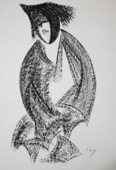Pintura intitulada "Pierrot Lunaire" por Monique Vivian, Obras de arte originais