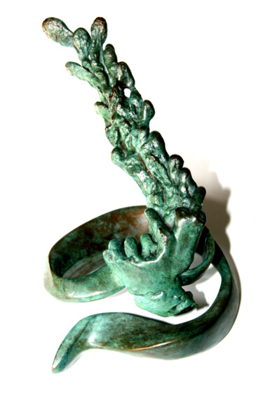 Sculpture intitulée "Python - Mythologie…" par Monique Vivian, Œuvre d'art originale, Métaux