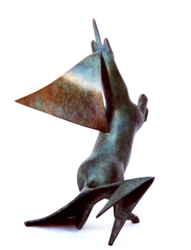 Sculpture intitulée "La Licorne -" par Monique Vivian, Œuvre d'art originale, Métaux