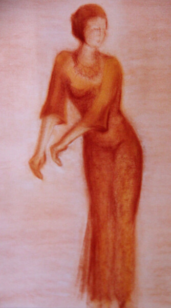 Painting titled "Etude - Sanguine -" by Monique Vivian, Original Artwork, Pastel