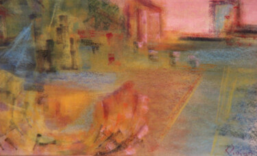 Peinture intitulée "Delphes -" par Monique Vivian, Œuvre d'art originale, Pastel