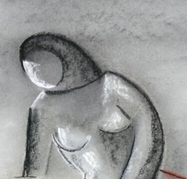 Peinture intitulée "Détail Etude Sculpt…" par Monique Vivian, Œuvre d'art originale, Pastel
