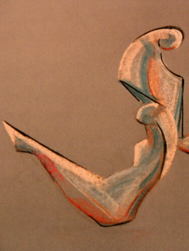 Pittura intitolato "Pastel - Etude Scul…" da Monique Vivian, Opera d'arte originale, Pastello