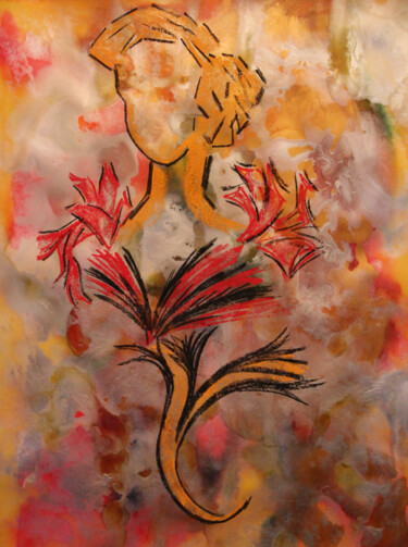 Peinture intitulée "Naissance de Vénus…" par Monique Vivian, Œuvre d'art originale, Pastel