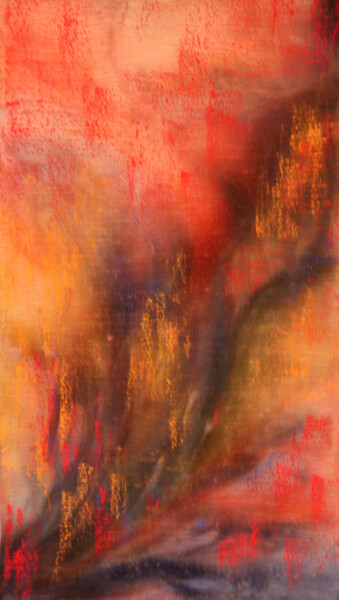 Pintura titulada "Forêt en Flammes" por Monique Vivian, Obra de arte original