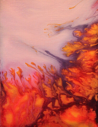 Peinture intitulée "Le Corail Rouge" par Monique Vivian, Œuvre d'art originale, Acrylique