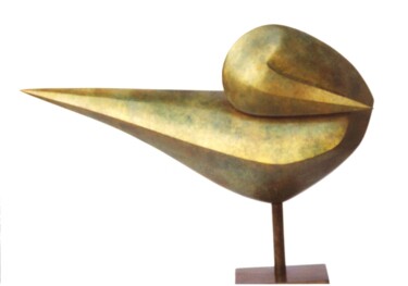 Sculpture intitulée "Le Cygne" par Monique Vivian, Œuvre d'art originale, Métaux