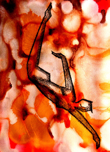 Peinture intitulée "Danse Aquatique - T…" par Monique Vivian, Œuvre d'art originale, Pastel