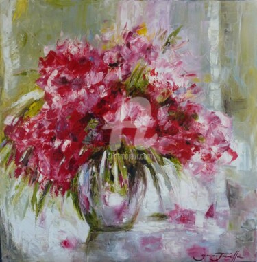 Peinture intitulée "Bouquet rose" par Monique Yenco Fusella, Œuvre d'art originale, Huile