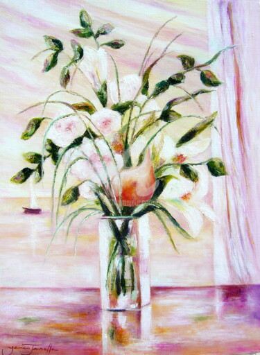 Peinture intitulée "le bouquet d'Eliane" par Monique Yenco Fusella, Œuvre d'art originale, Huile