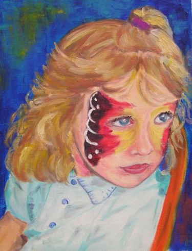 Painting titled "Papillon" by Monique Blons Baudouin, Original Artwork