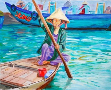 Peinture intitulée "la barque (2)" par Monique Blons Baudouin, Œuvre d'art originale