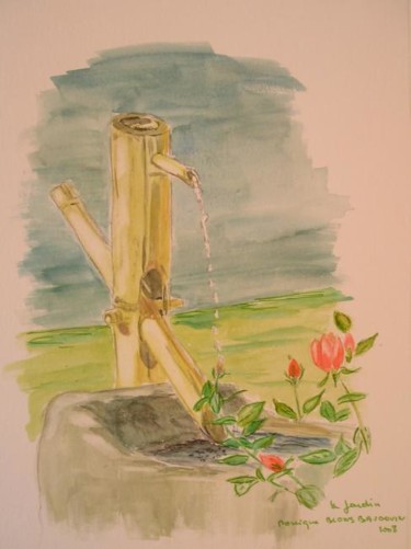 Peinture intitulée "dans le jardin de M…" par Monique Blons Baudouin, Œuvre d'art originale