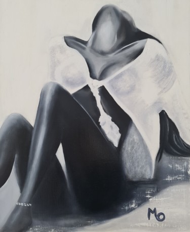 「La baigneuse」というタイトルの絵画 Monique Corbeau (La Galerie de MO)によって, オリジナルのアートワーク, オイル
