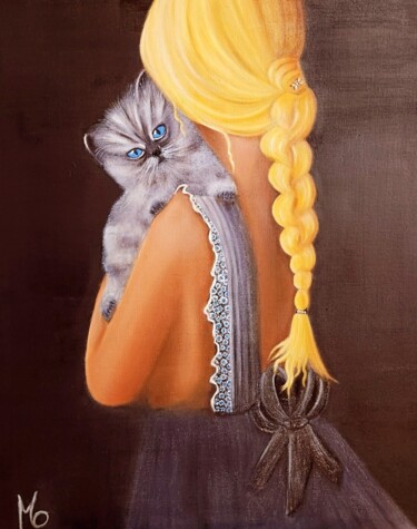 Картина под названием "La tendresse est l'…" - Monique Corbeau (La Galerie de MO), Подлинное произведение искусства, Масло