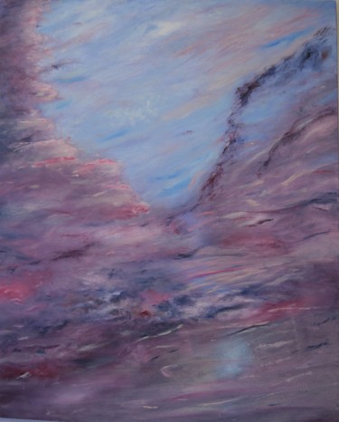 Painting titled "Ciel d'orage" by Monique Arnold-Frigerio (ARNOLD), Original Artwork, Oil